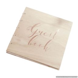 Wooden Guest book : Gold print